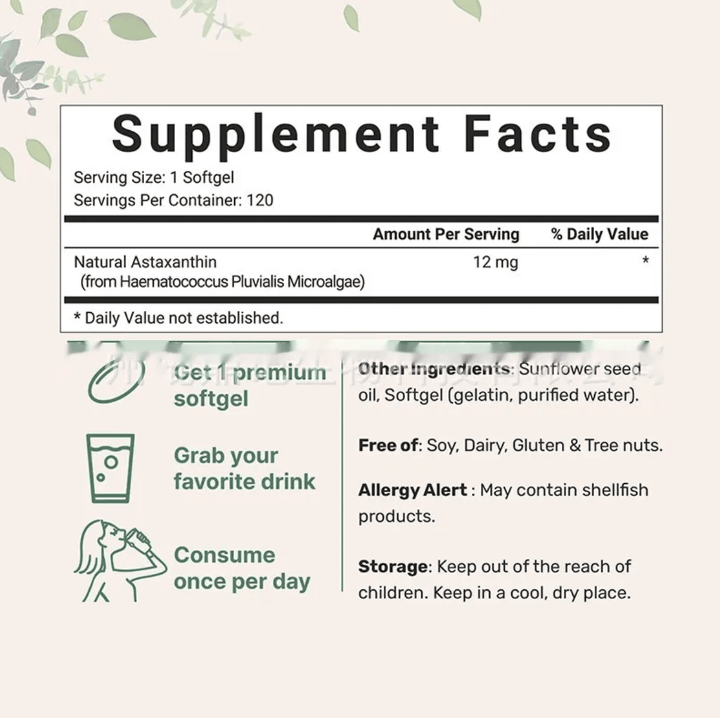 Astaxanthin Soft Capsules – 120 Tablets - TechShed
