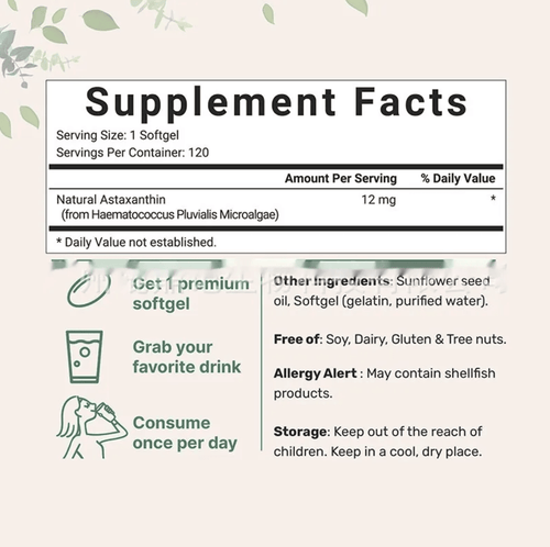 Astaxanthin Soft Capsules – 120 Tablets - TechShed