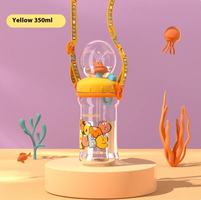 Children's Whale Cartoon Diving Fountain Water Bottle - Tritan Leakproof Sippy Cup (Various Sizes & Colors) - TechShed