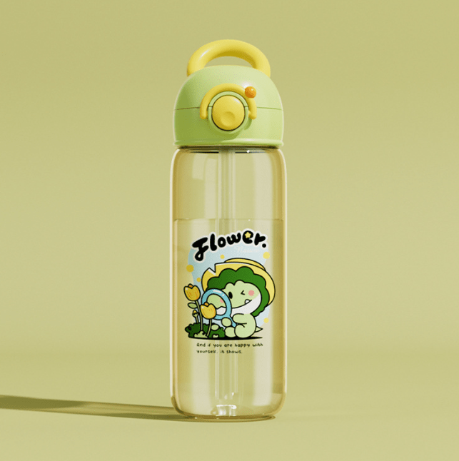 Children's Whale Cartoon Diving Fountain Water Bottle - Tritan Leakproof Sippy Cup (Various Sizes & Colors) - TechShed