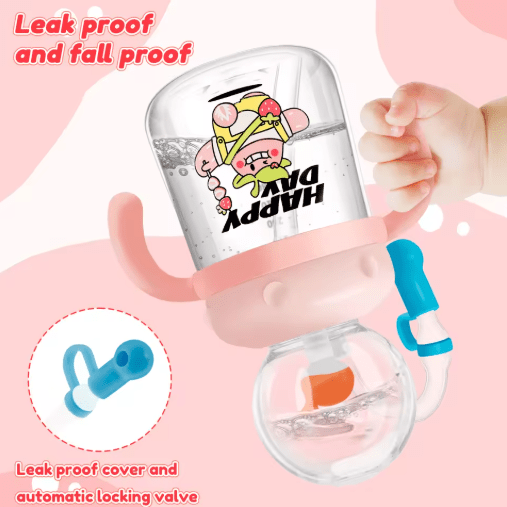 Children's Whale Cartoon Diving Fountain Water Bottle - Tritan Leakproof Sippy Cup (Various Sizes & Colors) - TechShed