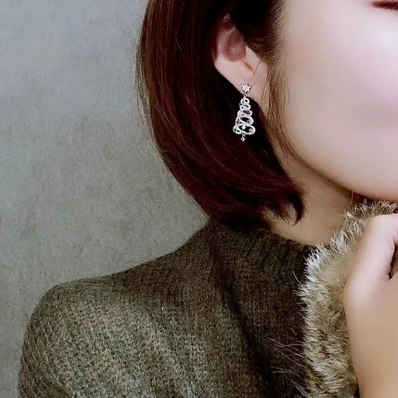 Christmas Tree Rhinestone Earrings - TechShed
