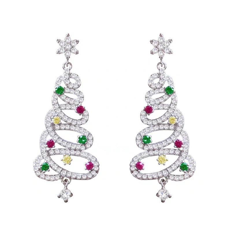 Christmas Tree Rhinestone Earrings - TechShed