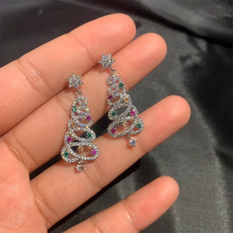 Christmas Tree Rhinestone Earrings - TechShed