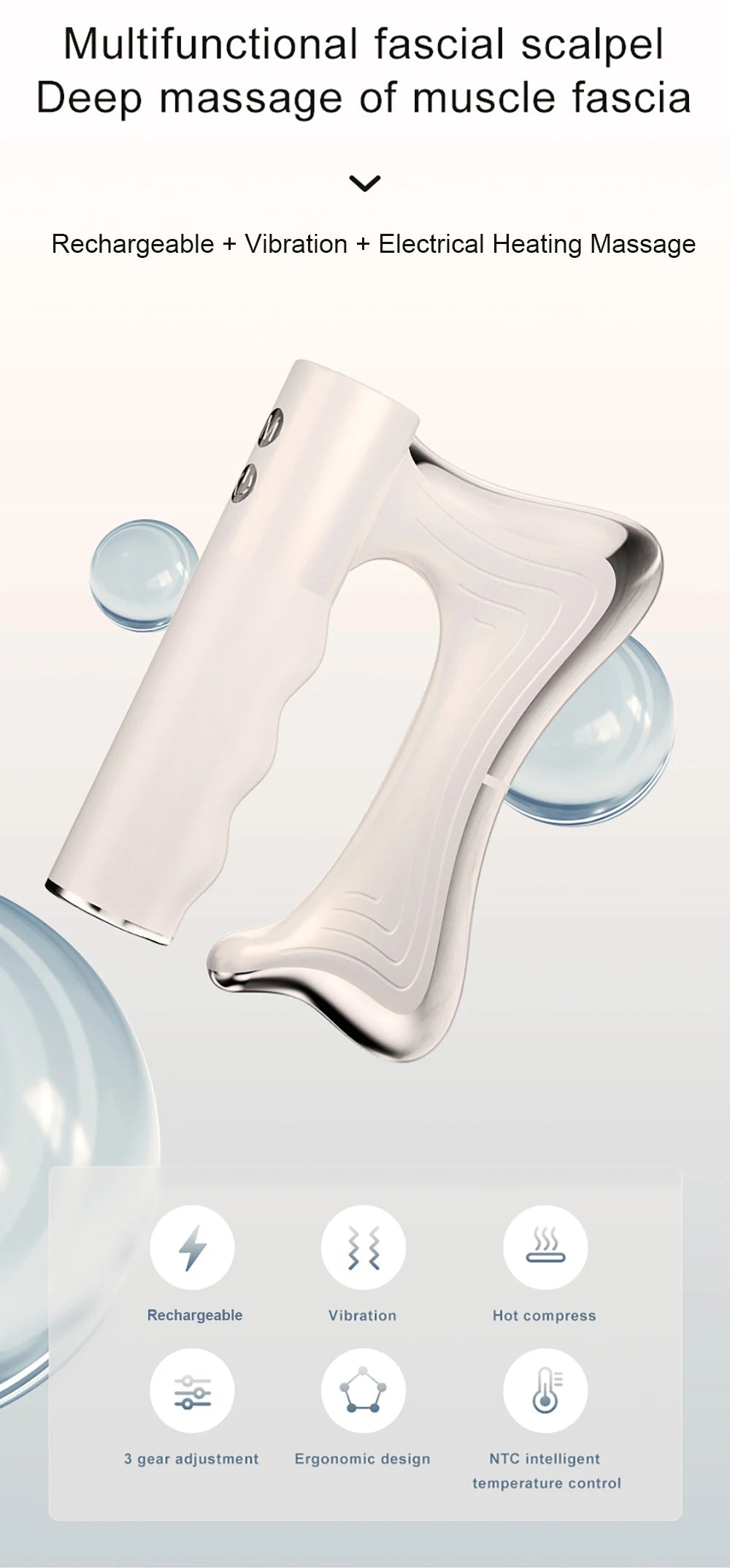 Electric Deep Tissue Massage Blade – Heated Fascia Relaxation Tool - TechShed