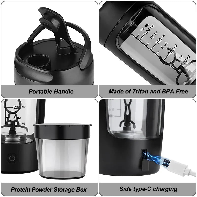 Electric Portable Whey Protein Shaker Bottle - TechShed