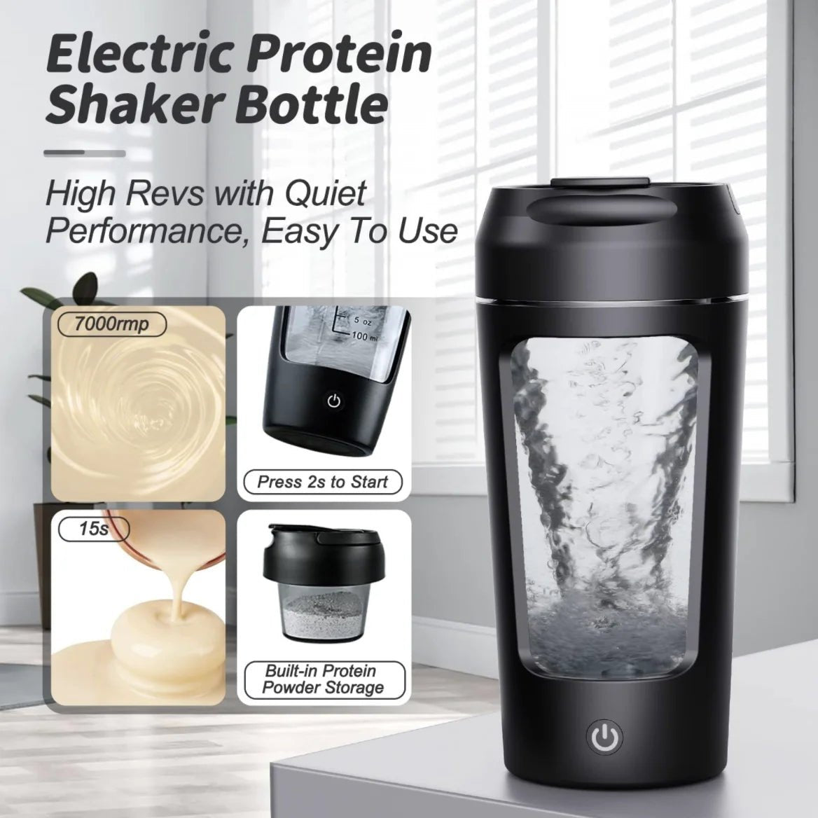 Electric Portable Whey Protein Shaker Bottle - TechShed