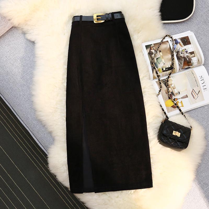 High Waist A-Line Corduroy Skirt for Women - TechShed