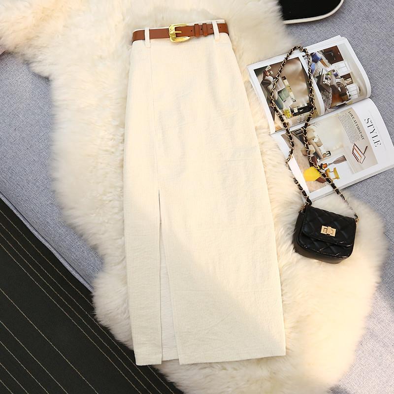 High Waist A-Line Corduroy Skirt for Women - TechShed