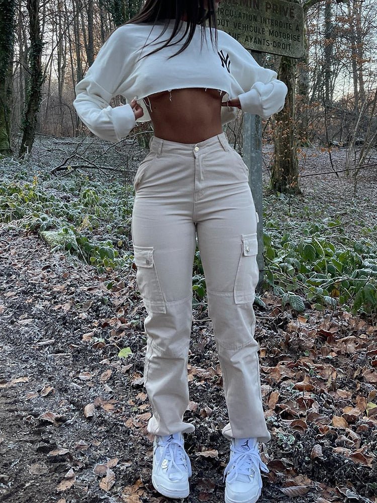 High Waist Cargo Pants Stylish - TechShed