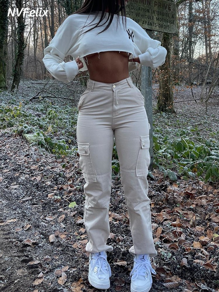 High Waist Cargo Pants Stylish - TechShed