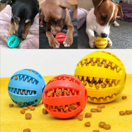 Interactive Rubber Slow Feeder Dog Ball - TechShed