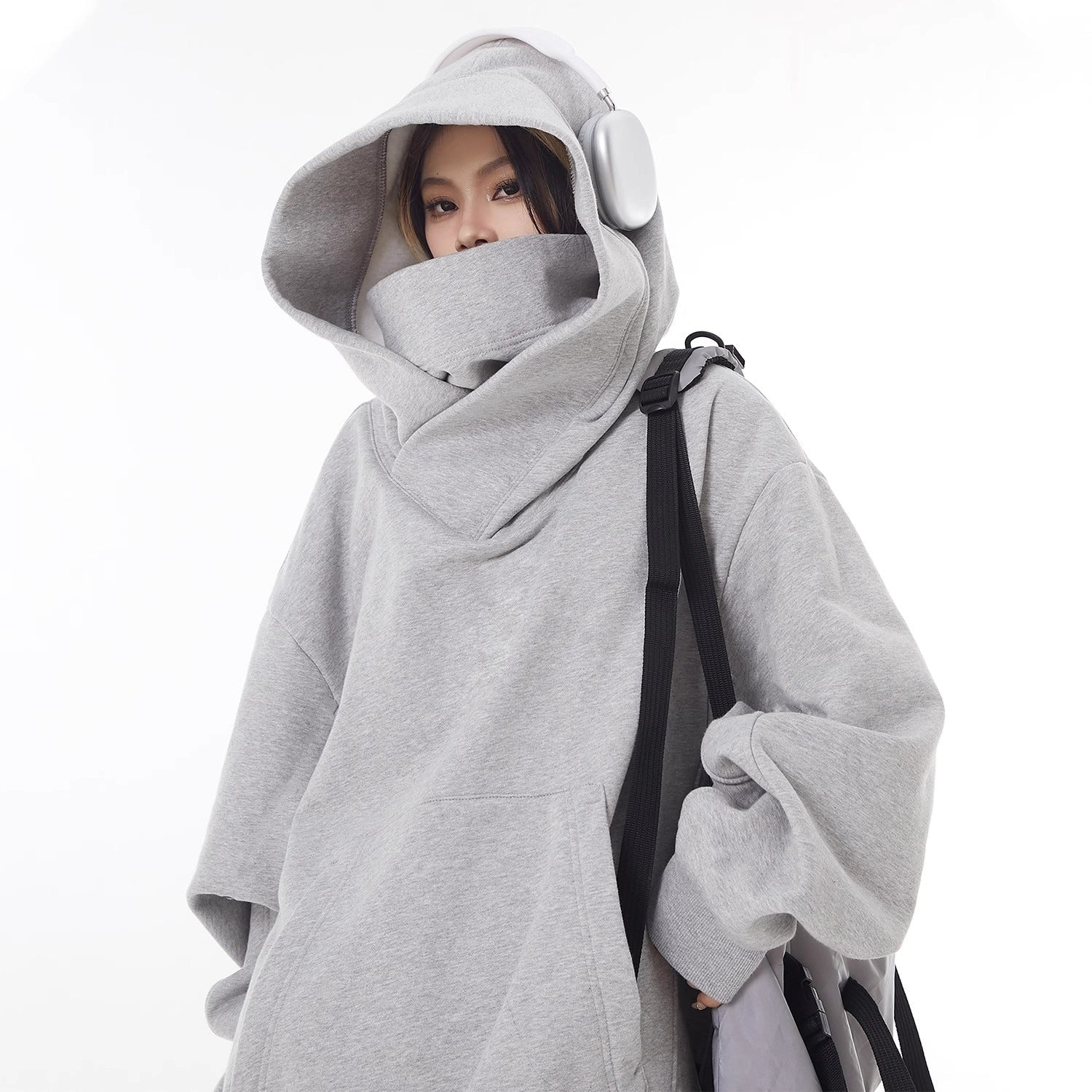 Loose High Collar Fleece Lined Hoodie - TechShed
