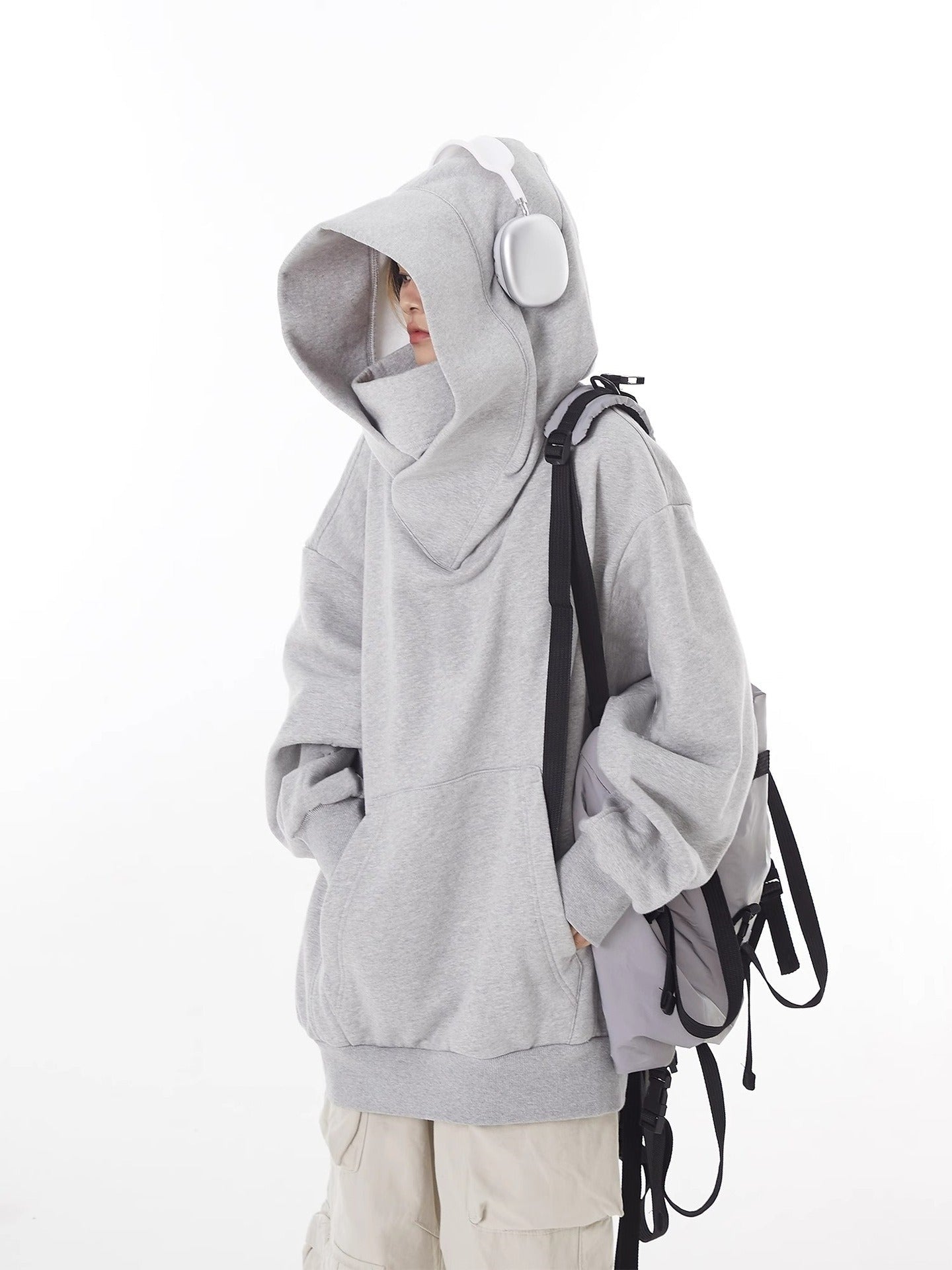 Loose High Collar Fleece Lined Hoodie - TechShed