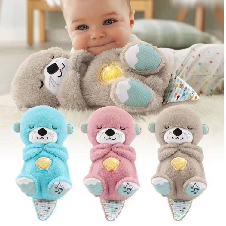 Sound Machine Soothe 'n Snuggle Otter Portable Plush Baby Toy with Sensory Details Music Lights & Rhythmic Breathing Motion - TechShed