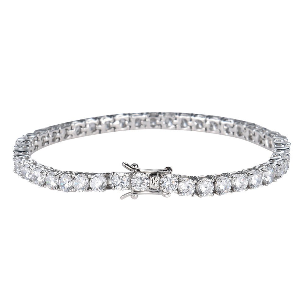 Tennis Chain Copper Zircon Single Row Hip Hop Bracelet - TechShed