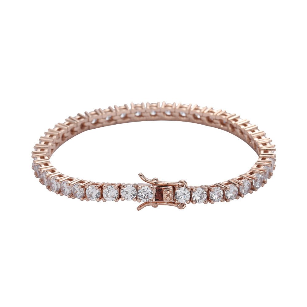 Tennis Chain Copper Zircon Single Row Hip Hop Bracelet - TechShed