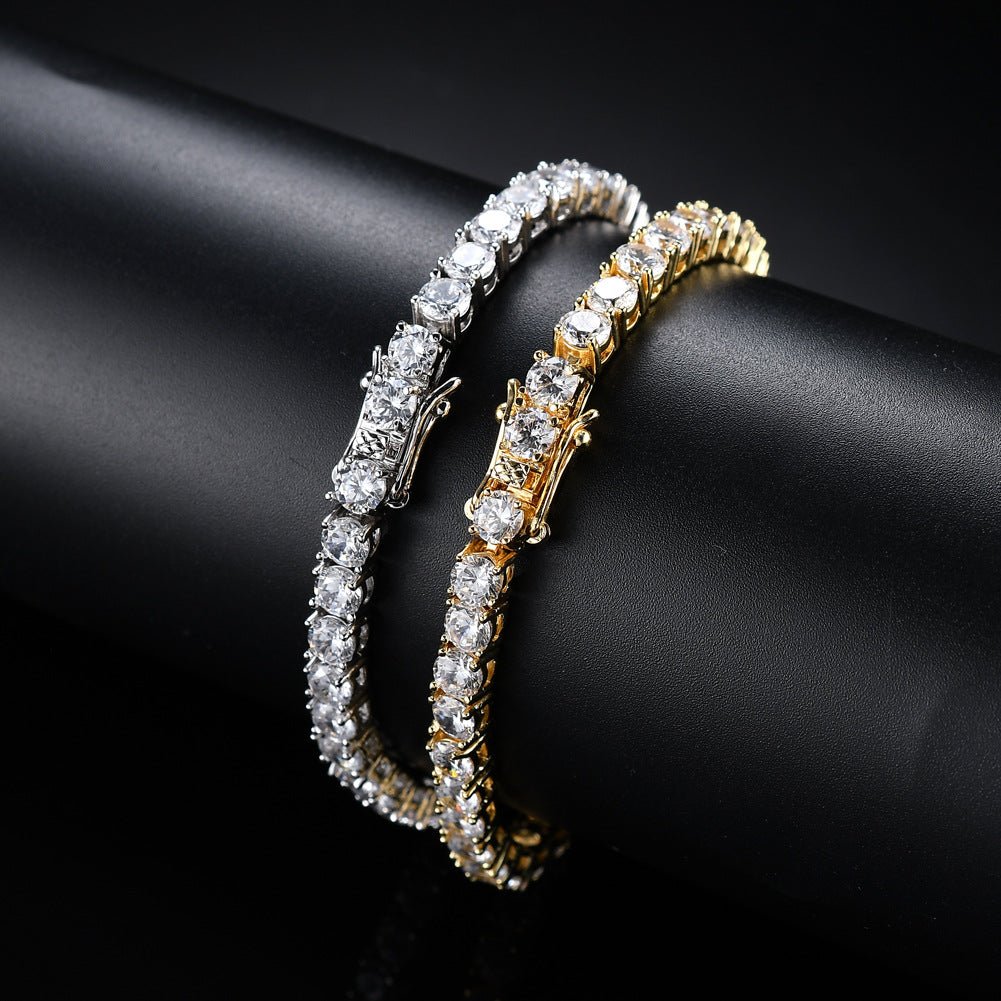 Tennis Chain Copper Zircon Single Row Hip Hop Bracelet - TechShed