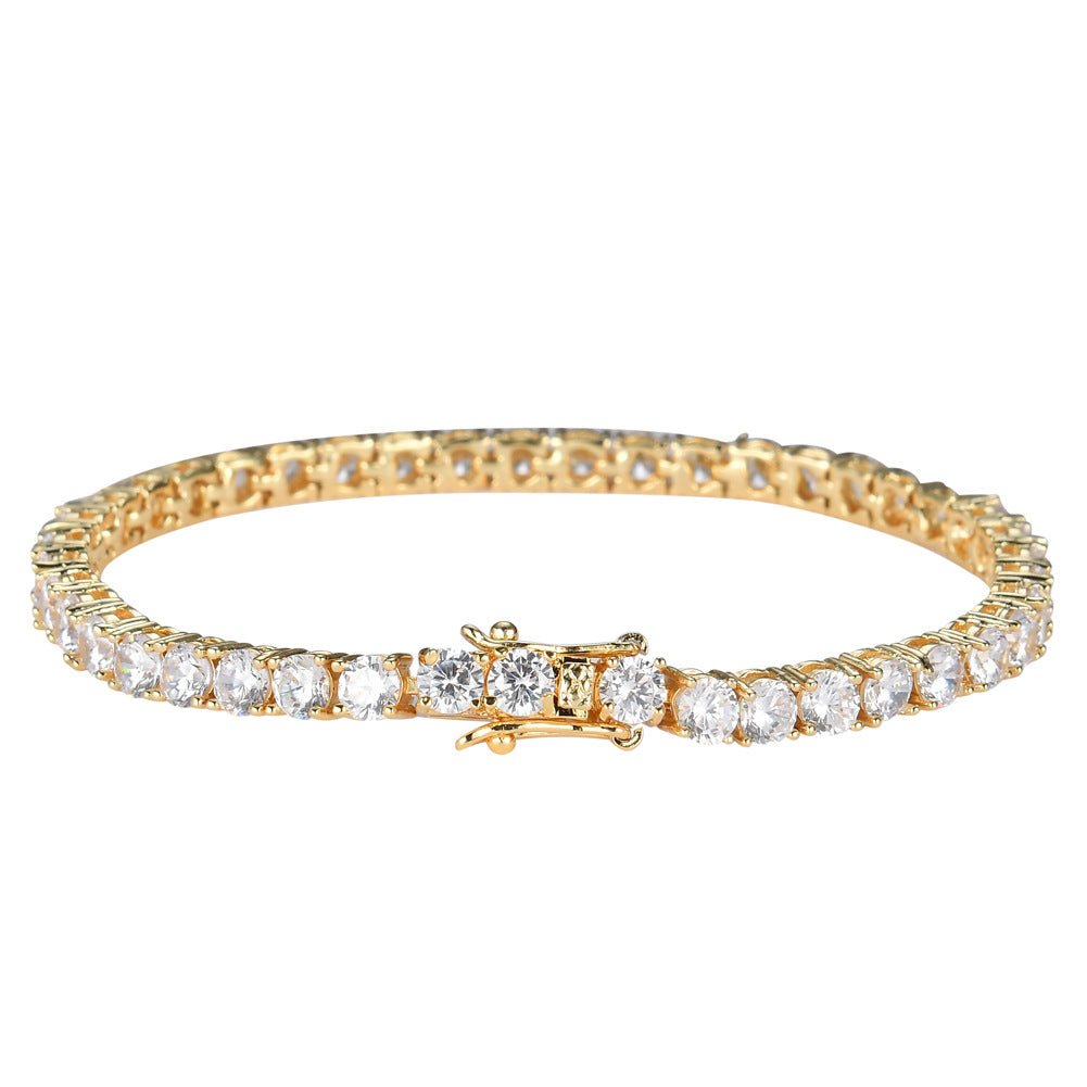Tennis Chain Copper Zircon Single Row Hip Hop Bracelet - TechShed